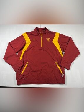 VTG USC Trojans Nike Fit Storm Quarter Zip Pullover Embroidered Football Men’s L